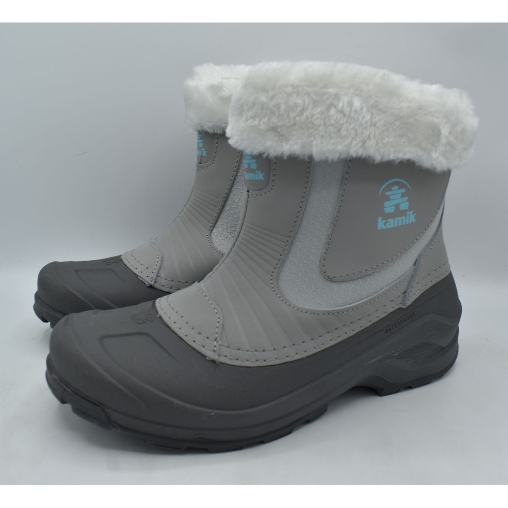 Kamik Womens Size 9 Iceland Zip Light Grey Winter Boots Shoes